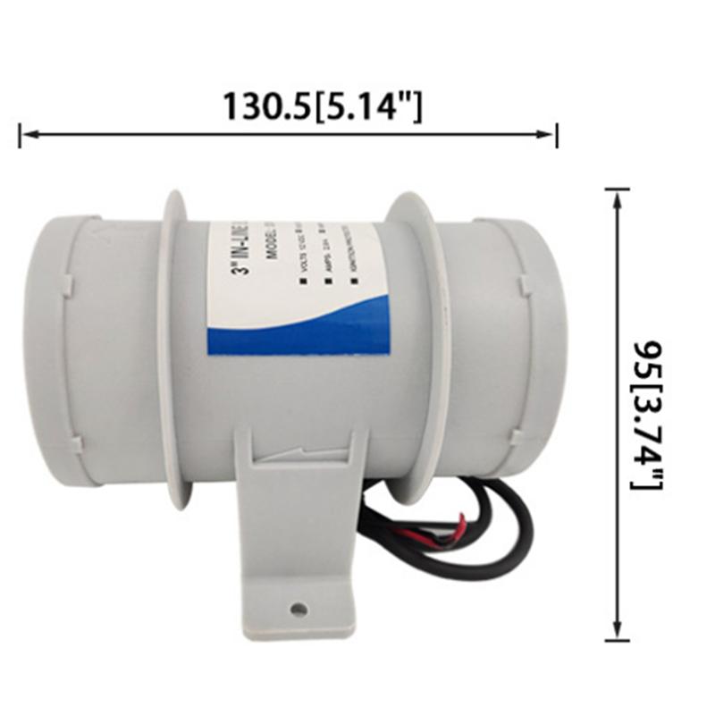 NEW-2Pcs 3 Inch In-Line Blowers Boat Bilge Blower Cool Fan Marine Cabin Ventilation 12V,RV And Marine Accessories