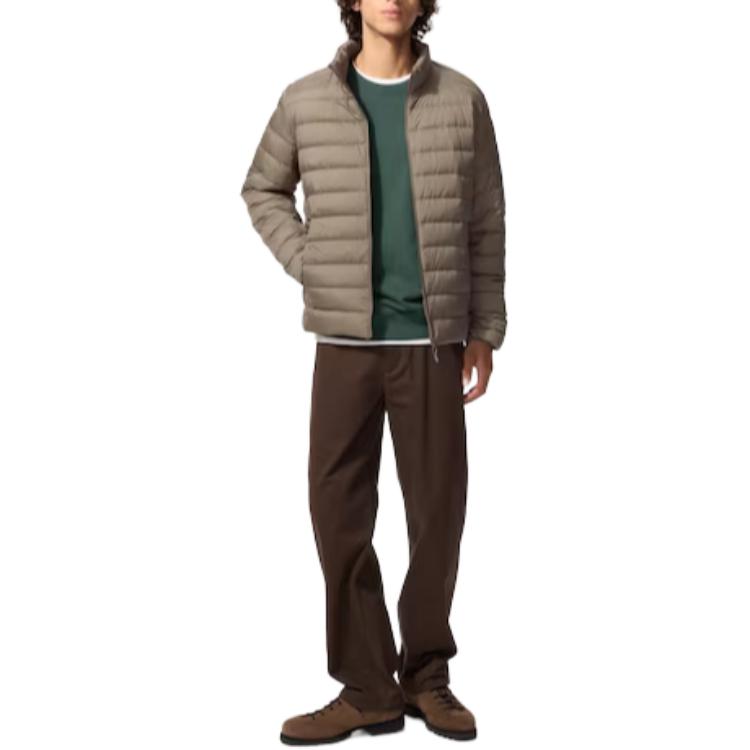 UNIQLO Solid Color Premium Lightweight Stand Collar Zipper Basic Down Jacket Men outerwear 470067-33