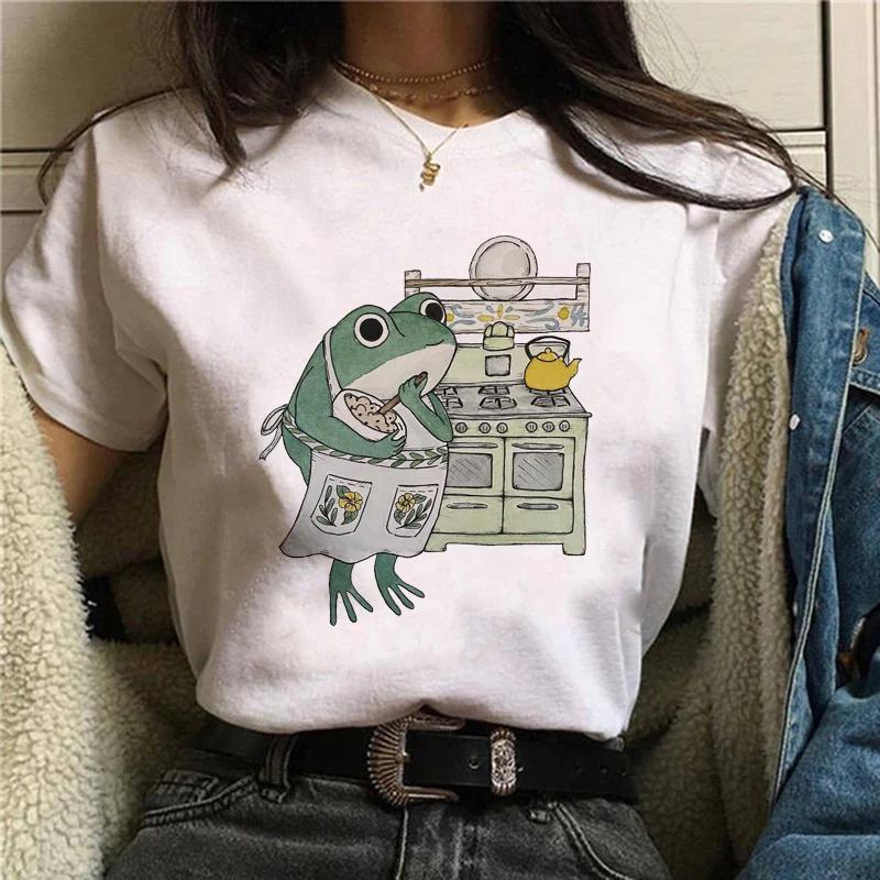 

Leisure College Style Cartoon Frog T Shirt Spring and Summer Leisure Women T Shirt Urzgaon Harakuku Fashion Multipurpose Short 3XL