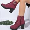 Trend Women Casual Outdoor High Heel Ankle Boots Autumn Winter Woman 2025 New Fashion Comfortable Short Boots Shoes for Women