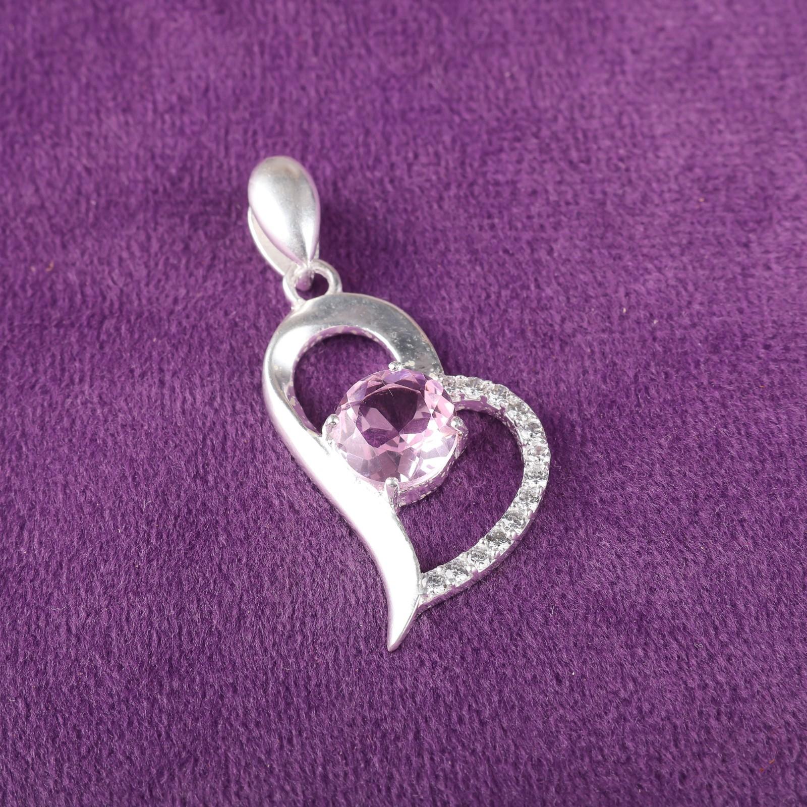 

Морганит Драгоценный камень 925 Стерлинговое серебро Ювелирные изделия Циркон Подвеска 1,37 Подарок для нее CZP-5-7