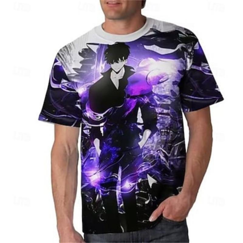 Solo Leveling Jinwoo Sung T-shirt Tee Character Graphic For Men's Adults' Masquerade 3D Print Casual Daily Comic Con