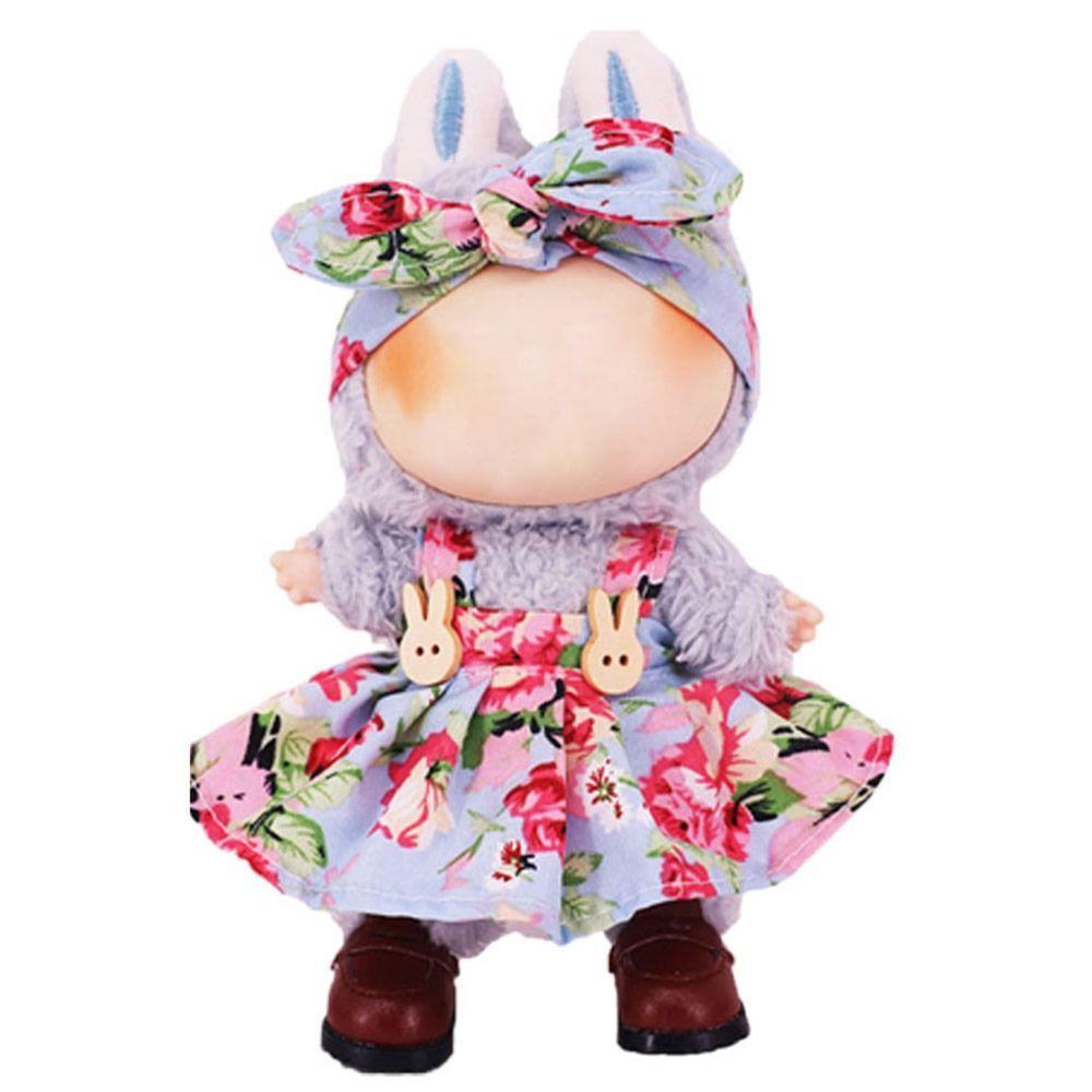for 17Cm Plush Doll For Labubu Clothes Accessories Pants Skirts Cute Overall Doll Suspender Dress Holiday Gifts