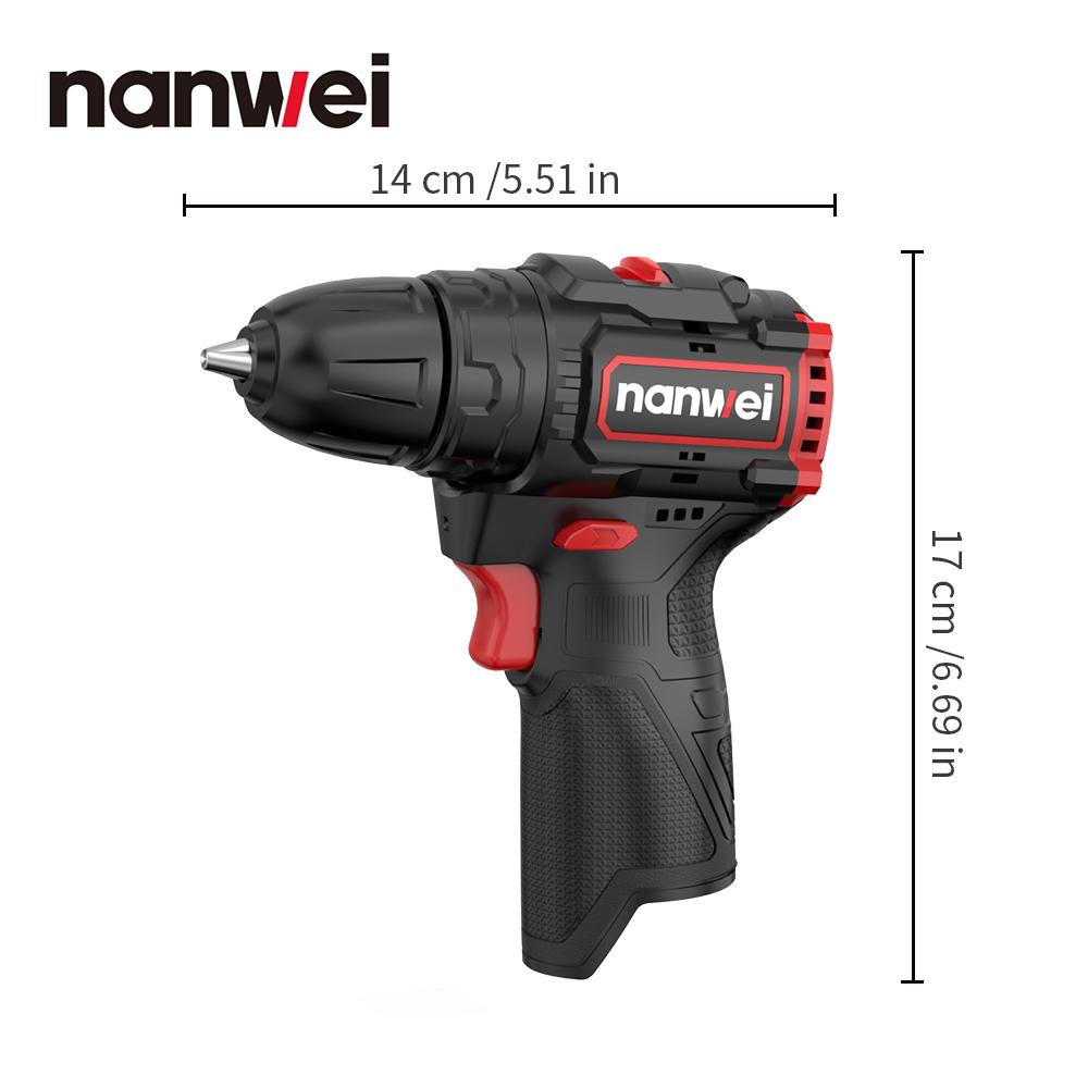 NANWEI 12V Electric Screwdrivers Maximum Torque 50 N.M/ Drill Chuck Size 0.8-10 Mm Type-C Charging Interface