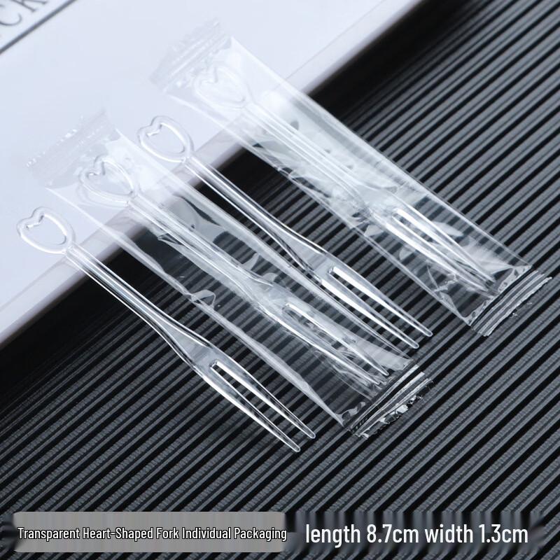 Qunrong Transparent Disposable Plastic Fruit Forks (200 Pcs)