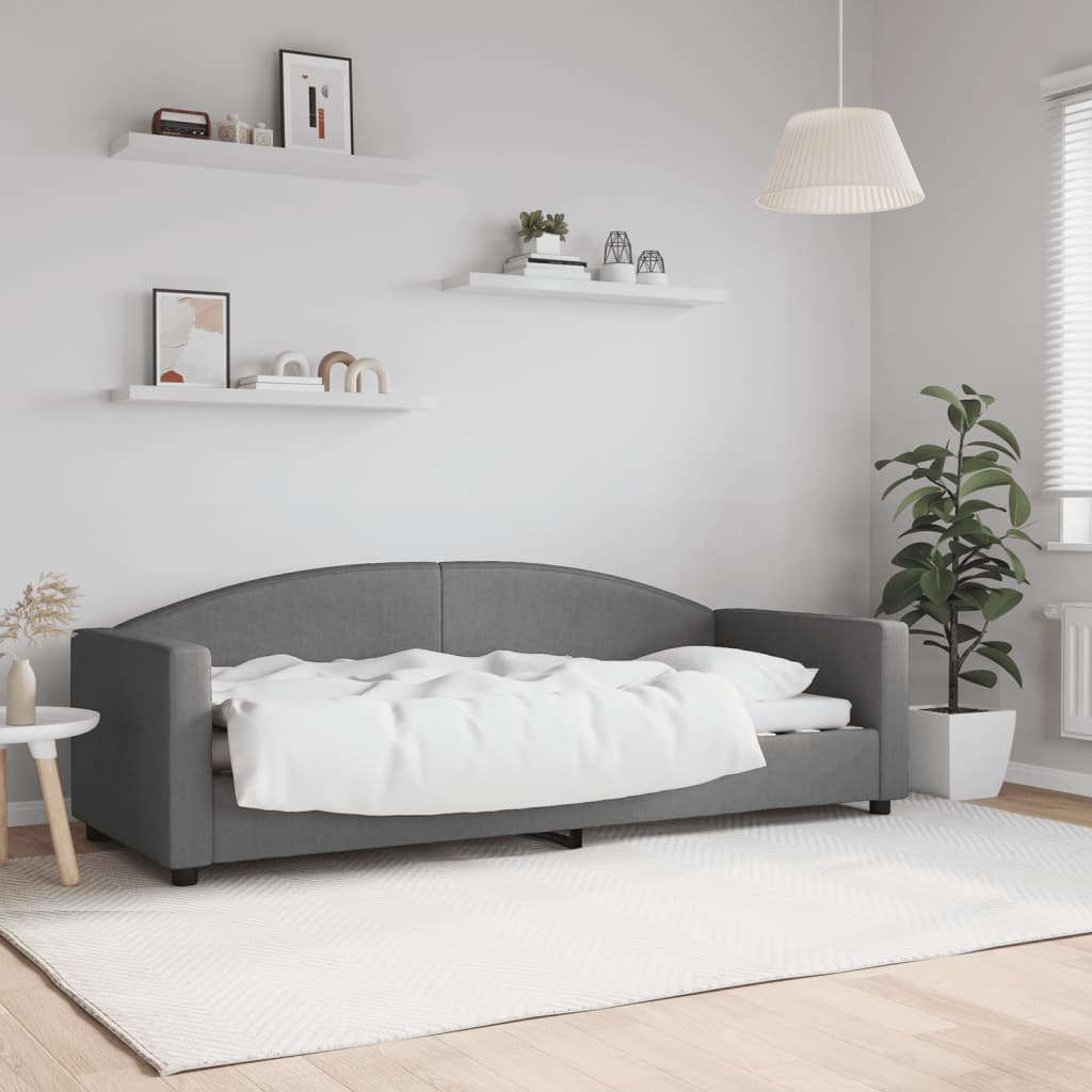 Daybed Dark Grey 80x200 Cm Fabric