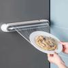 with Suction Cup Magnetic Cling Film Cutting Box Refillable Plastic Wrap Dispenser  Baking Paper