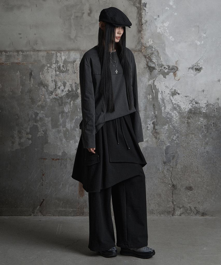 Jenyujeu Line Pigment Long Sleeve - Charcoal