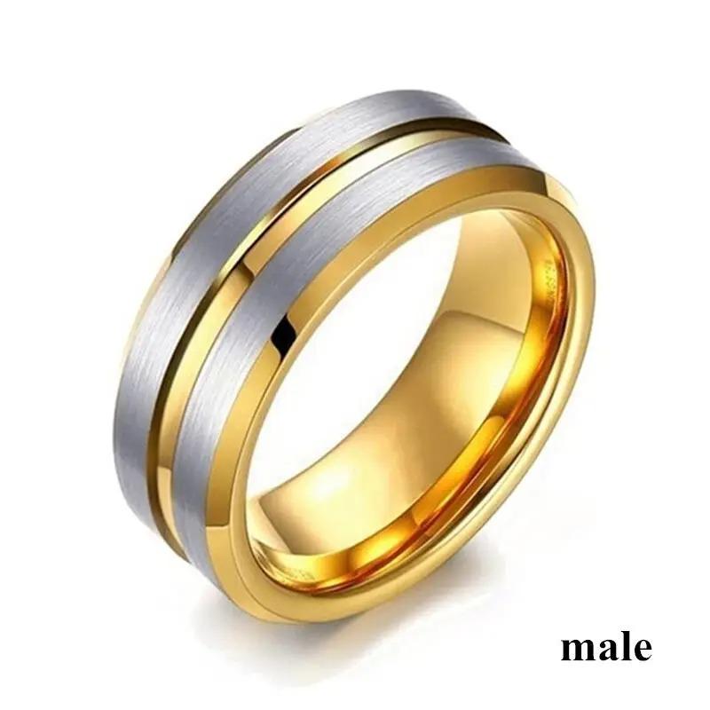 

Fashion Couple Rings Luxury Gold Color Women Heart Zircon Wedding Rings Set Men Stainless Steel Ring Wedding Band Jewelry Gifts 9