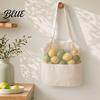 Breathable Shopping Bag Canvas Bag Mesh Splicing Design with Reinforced Picnic Carry Straps Grocery Tote for Fruits Vegetables Bread Snacks Strap