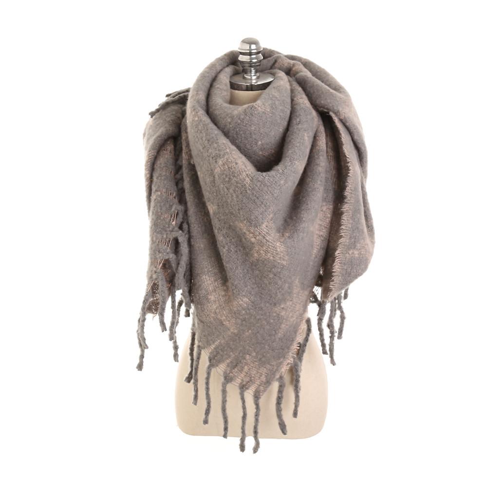 Thick Warm Tassel Square Scarf Shawl European Style Autumn Winter Fashion