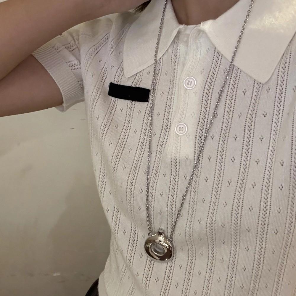 Leather Rope Vase Pendant Necklace Korean-Style Chain Necklaces Vintage Long Sweater Chain