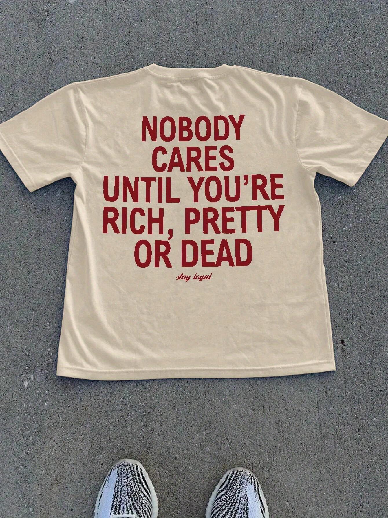 

Мужская повседневная футболка с графическим принтом «Никому нет дела, пока ты не богат», «Довольно мёртв», белая трикотажная футболка с коротким рукавом, лёгкая, дышащая 4XL