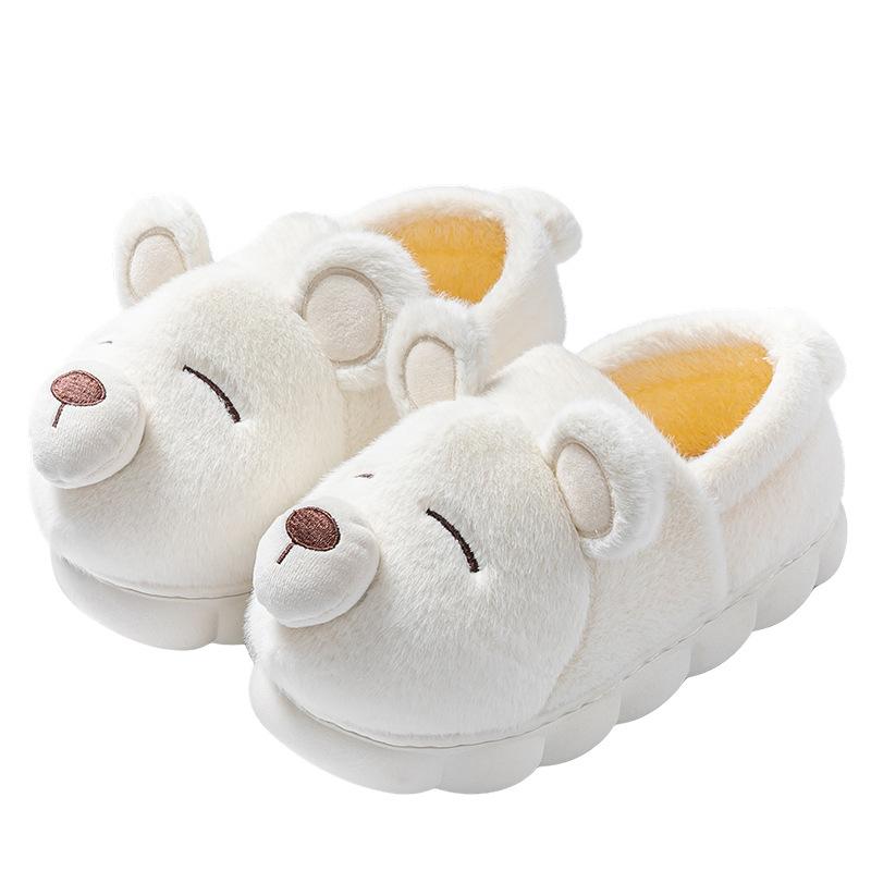 

thick-soled plush cotton slippers women s autumn and winter new plush slippers confinement shoes women s warm shoes 36-37 [Suitable for 35-36 feet]