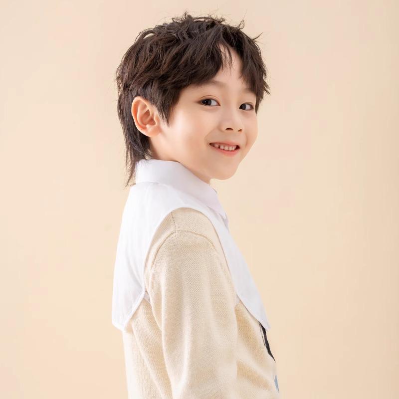 Mångsidig vit barnskjortkrage: Unisex Dekoradoiv Bomulls Huvtröja Accessoar