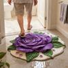 Yousheng Floor Mat 3D Flower Pattern Water-Repellent Bathroom Rug with Anti-Slip Base High-Density Crystal Velvet Bath Mat