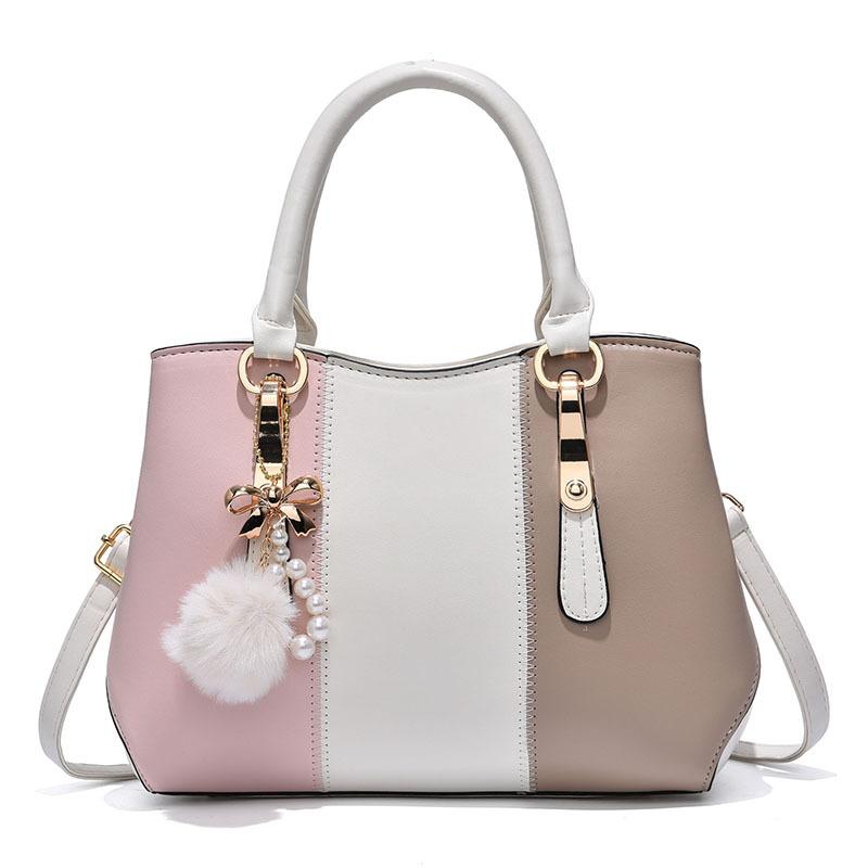 2025 New Elegant Women's Handbag Splicing Candy Colors large capacity shoulder bags Beaded diagonal cross bag Hand Bags Purse