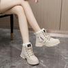 W2557 Women's Trendy 2024 Winter Martin Boots - Thick-Soled, Plus Velvet Cotton Shoes for Heightening and Street Style