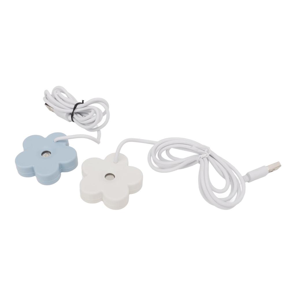 Kleiner Blume USB Luftbefeuchter Kreativer Niedlicher Zerstäuber Tragbarer Wasserdichter Luftbefeuchter Weiß Blau