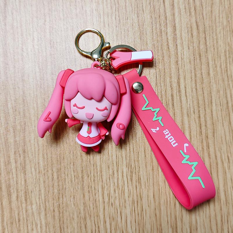 Hatsune Miku Cartoon Girl PVC Keychain Figurine – Cute Backpack Charm & Small Gift