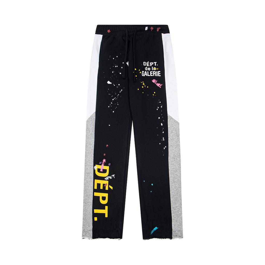 Cross-border Foreign Trade G D Splashing Ink Graffiti Casual Loose Trousers Splicing Couple Leggings Sweatpants Tide Men and Women the Same Style