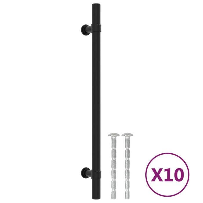 VidaXL Cabinet Handles 10 Pcs, Door Handles with Screws, Drawer Handles for Cupboards Buffets Lockers Crates, Black 3203711