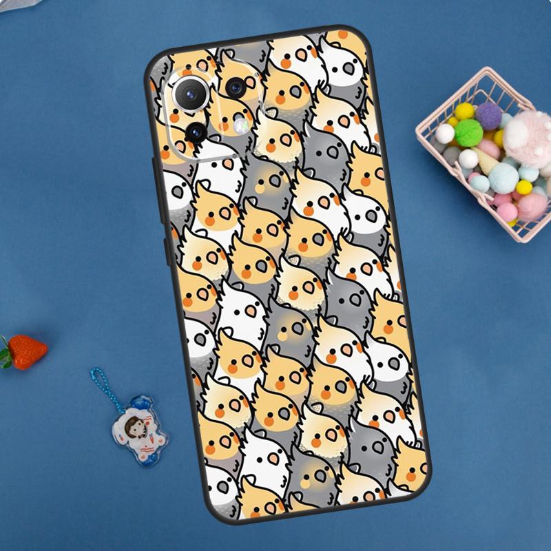 Cartoon Cockatiel Collage Case For Xiaomi 13 14 15 Ultra 11T 12T 13T 14T Pro POCO X7 Pro X3 X5 X6 M6 F5 F6 Pro Cover