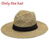 Fashion Woven Straw Hat With Wide Brim And Strap Decoration For Daily Wear