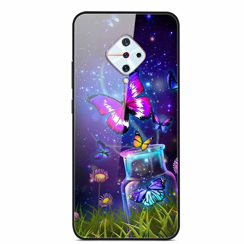 Tempered Glass Case For Vivo V17 Case Russia Glass Back Cover Soft Bumper For Vivo V17 Phone Cases V 17 Funda Y9s S1 Pro Coque