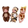Cute Animal Baby Doll 3.5Inch Deer/Bee/Bear Sleep Baby Simulated Reborn Doll Toy