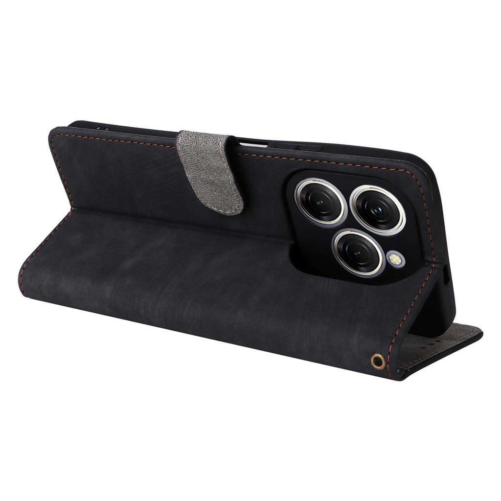 Für TECNO Spark 20 Pro KJ6 Hülle RFID-Blockierung PU-Leder+TPU Handyhülle mit Trageband