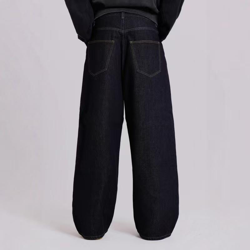 Jeans im amerikanischen Stil mit Buchstabendruck, Trendige gerade geschnittene lockere Marke Denim-Hose