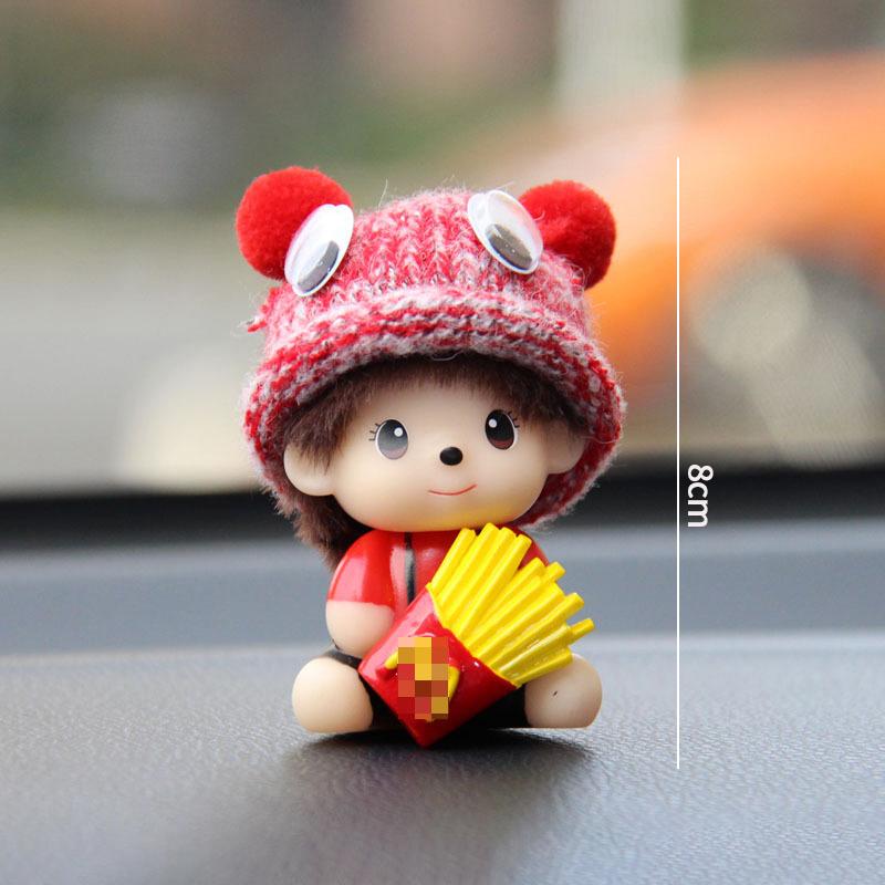 Plush Monchhichi Keychains Cartoon 3D Monchhichi Ingenious Bag Pendent Decorations Cute Keyrings Phone Chain Gifts For Girl