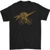 T-Rex auf einem Fahrrad Herren T-Shirt Dinosaurier Radfahren Lustiges Neuheitshemd Herren Sommer Alltag Rundhals Baumwolle Kurzarm