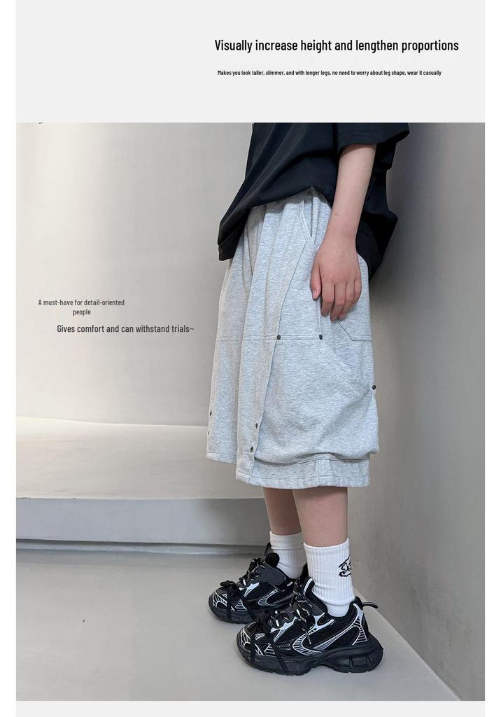 Boys' Trendy Loose Summer Shorts - Cool, Casual, Versatile Five-Point Pants for Kids