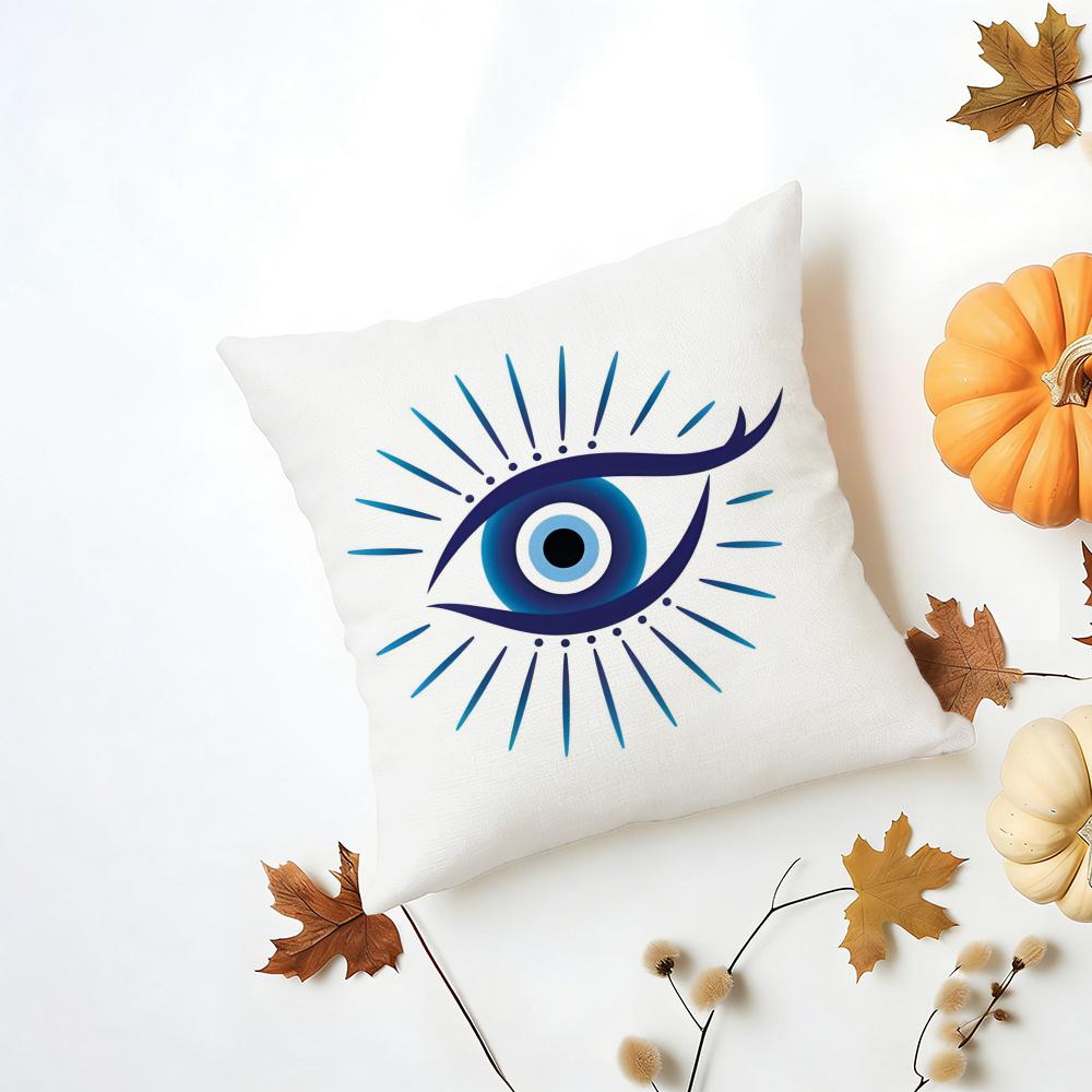 Mystic Protective B-Evil Eye Art Print Cushion Cover Washable Linen Pillowcase Soft For Daily Sofa Bed Home Room Decor