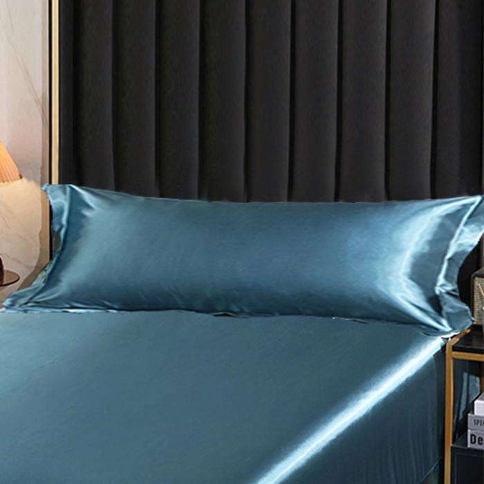 New Summer Washed Silk Long Pillowcase Double Pillowcase Couple 1.2 Meters 1.5m Long Ice Silk Pillowcase Without Sheets