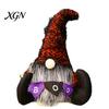 Striped Knitted Gnomes Halloween Plush Gnome Decoration, Spooky Boo Swedish Tomte Elf Figurine, Decorations Scandinavian Dwarf Ornament for Home Table