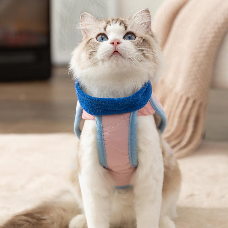 Casual Cat Clothes Autumn and Winter Warm Cotton Vest Vest Vest Medium and Small Dog Dog Teddy Pet Cat Clothing