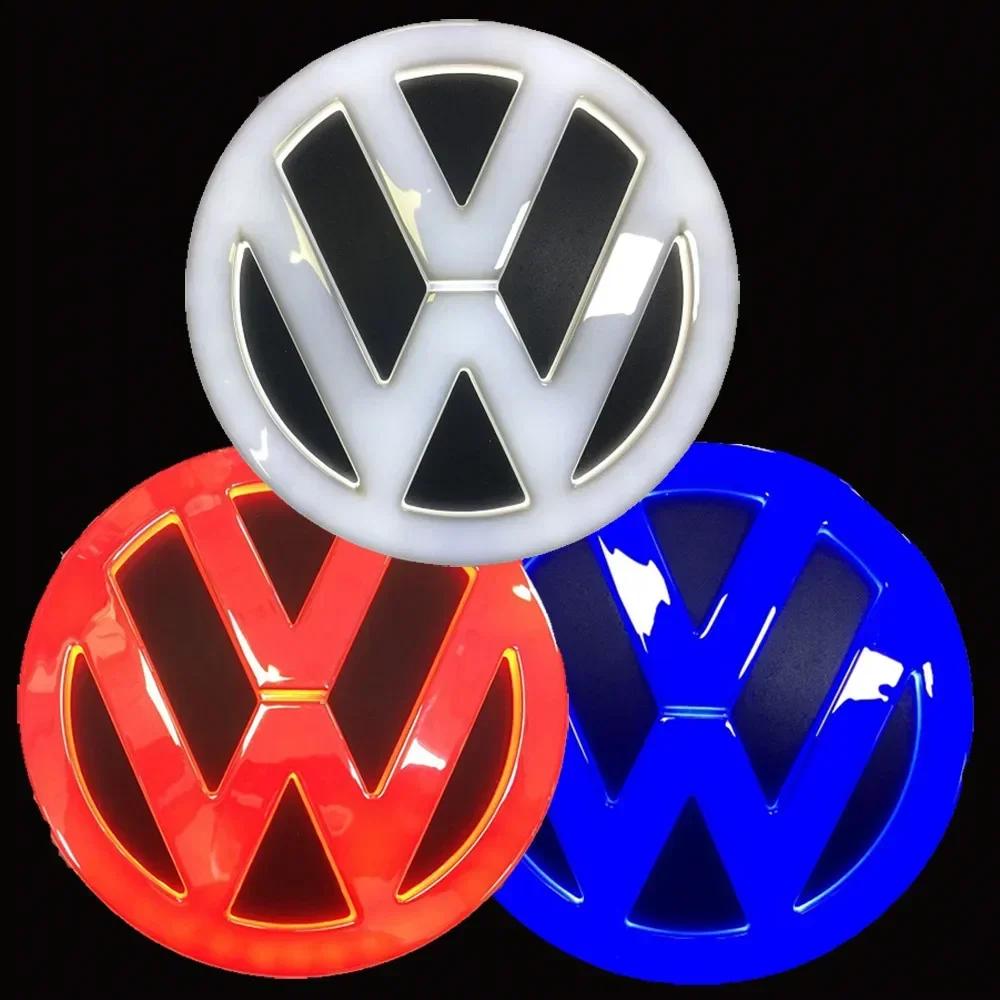 Nouveaux autocollants LED 4D pour logo Volkswagen (avant et arrière) compatibles avec Tiguan/Passat/Golf/Polo/Jetta/Beetle/CC/MK5/