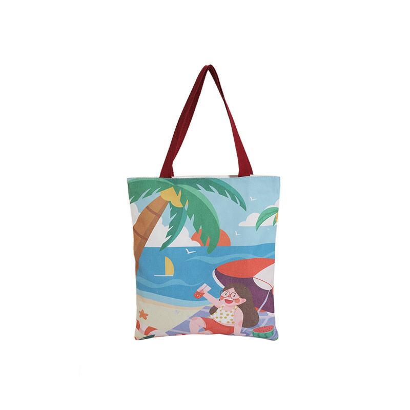 Cartoon Canvas Tote Bag For Women 2023 Summer New Street Fashion Shoulder Bag Large Size