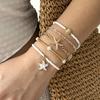 Vintage Reiskörner Stapelbare Armbänder Set für Damen Sommer Seestern Muschel Elastische Armbänder Charms Urlaub Reise Party Schmuck