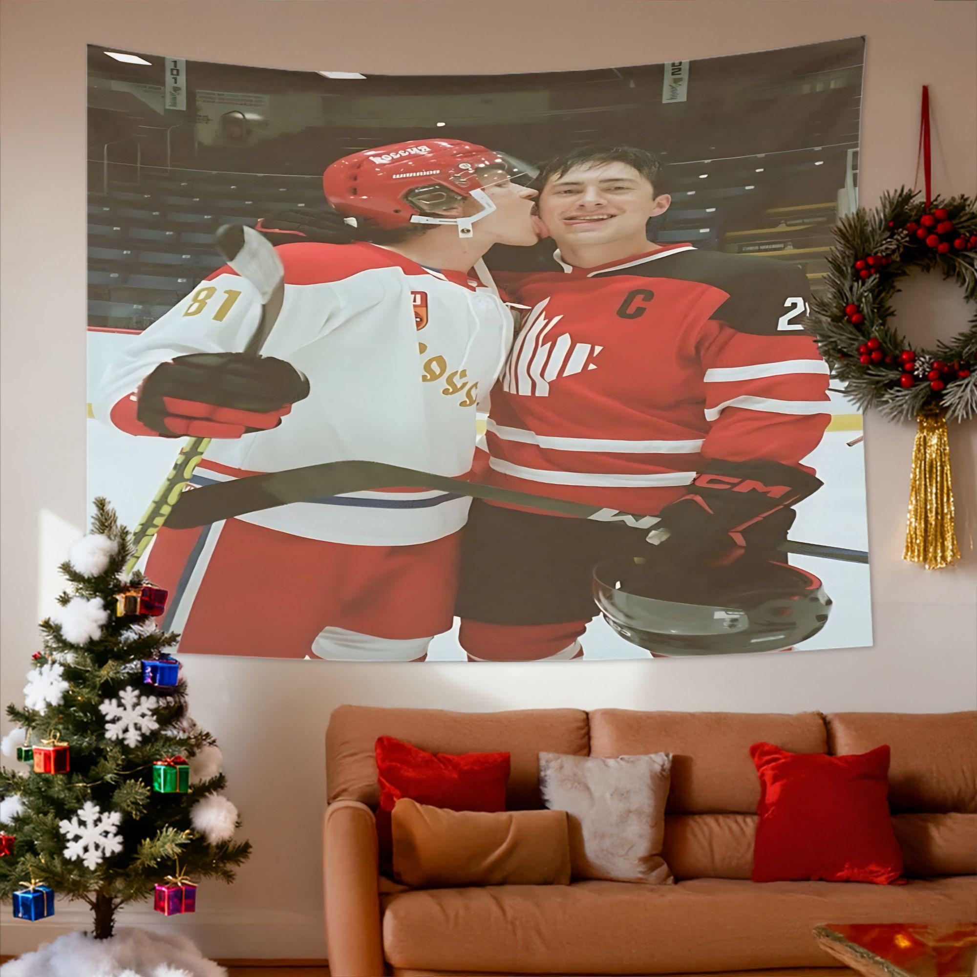 

Vikama Heartwarming Sports Duo Tapestry On Ice Celebration Design Wall Banner Ideal For Creating A Fandom And Cheerful Home 74x94cm(29x37in)