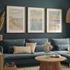 Conjunto de Playa Suave de 3 Láminas Arte de Pared Costero Minimalista Arte de Pared de Verano Neutro Lienzos de Cabaña de Playa Decoración del Hogar Regalo