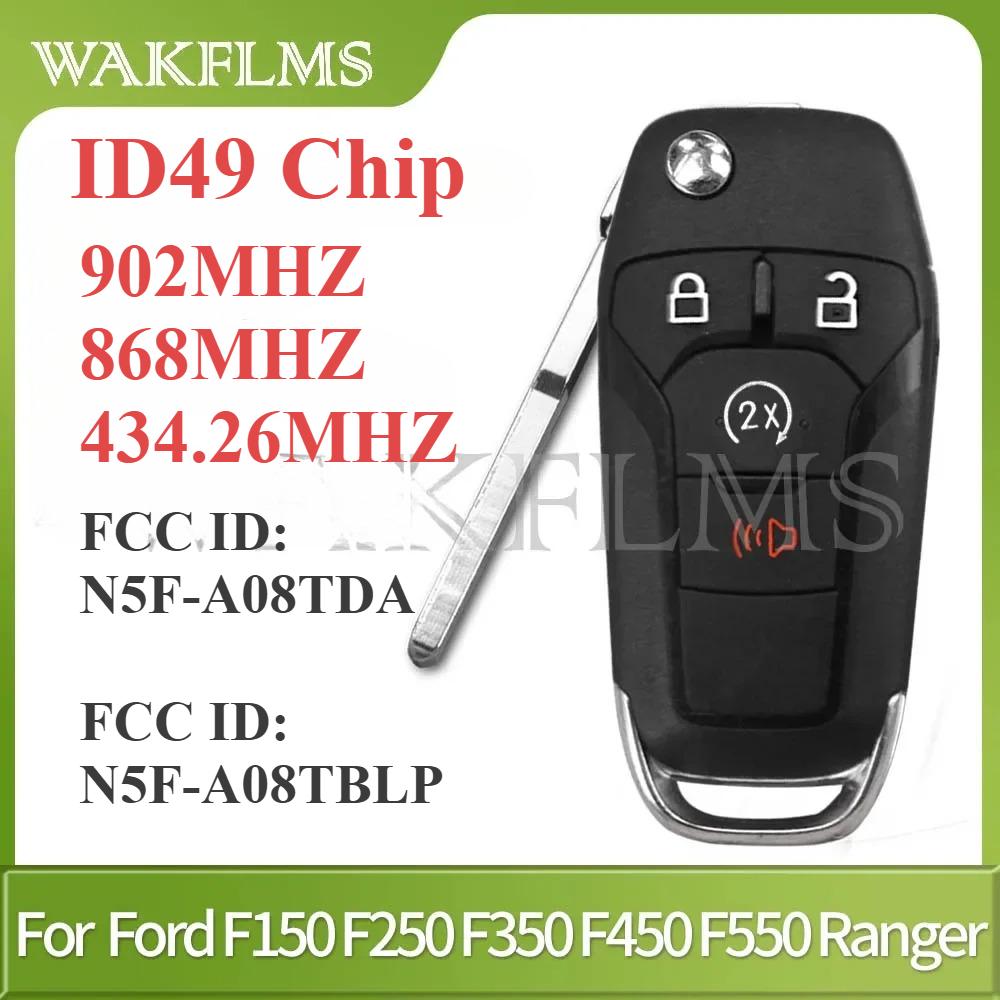 N5F-A08TDA For Ford F150 F250 F350 F450 F550 Ranger Raptor Bronco 2015-2022 Remote Car Key 902MHZ 868Mhz 434Mhz 49 CHIP