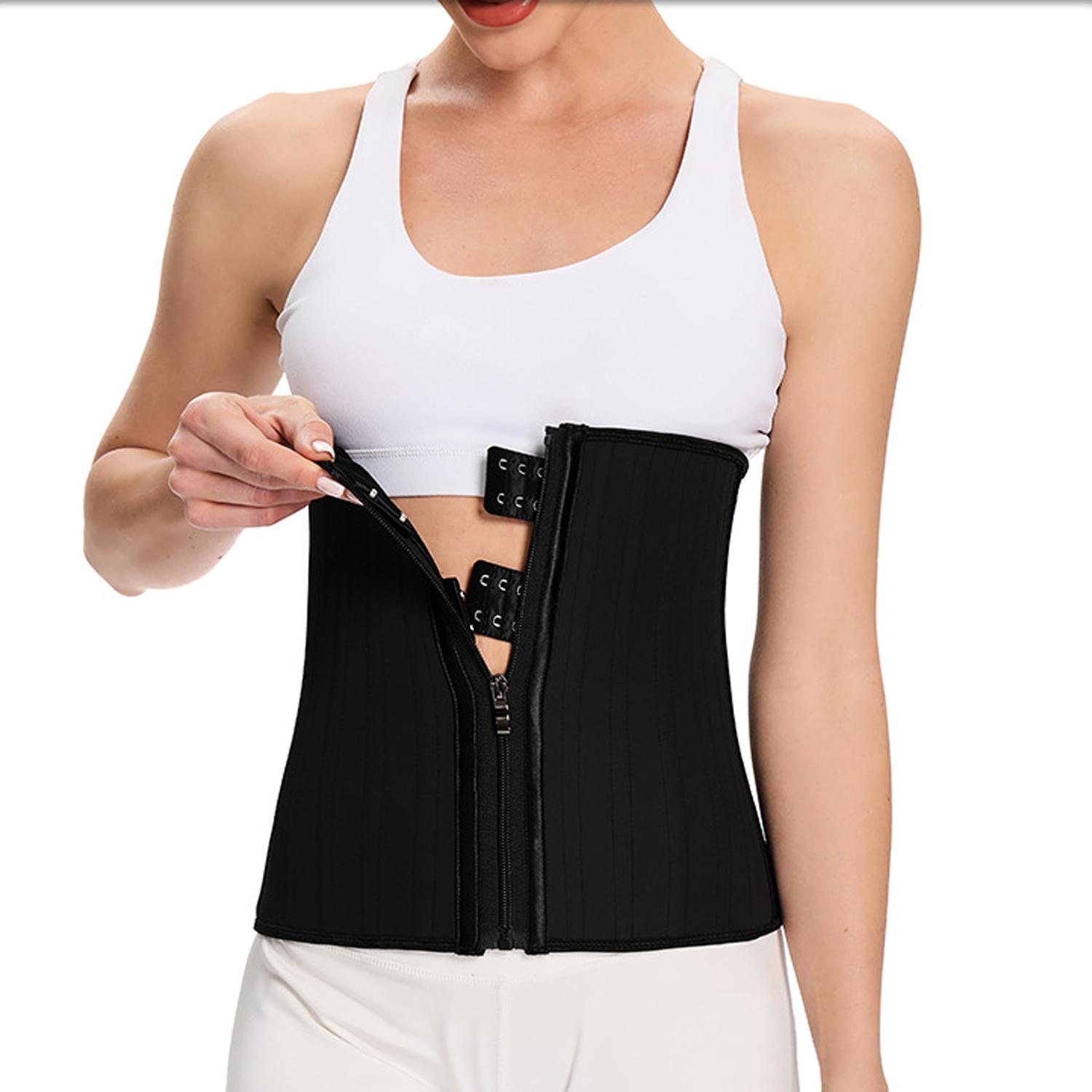 

Корсеты Waist Trainer с застежкой-молнией и поясом под грудью, утягивающий корсет для женщин 5XL чёрный