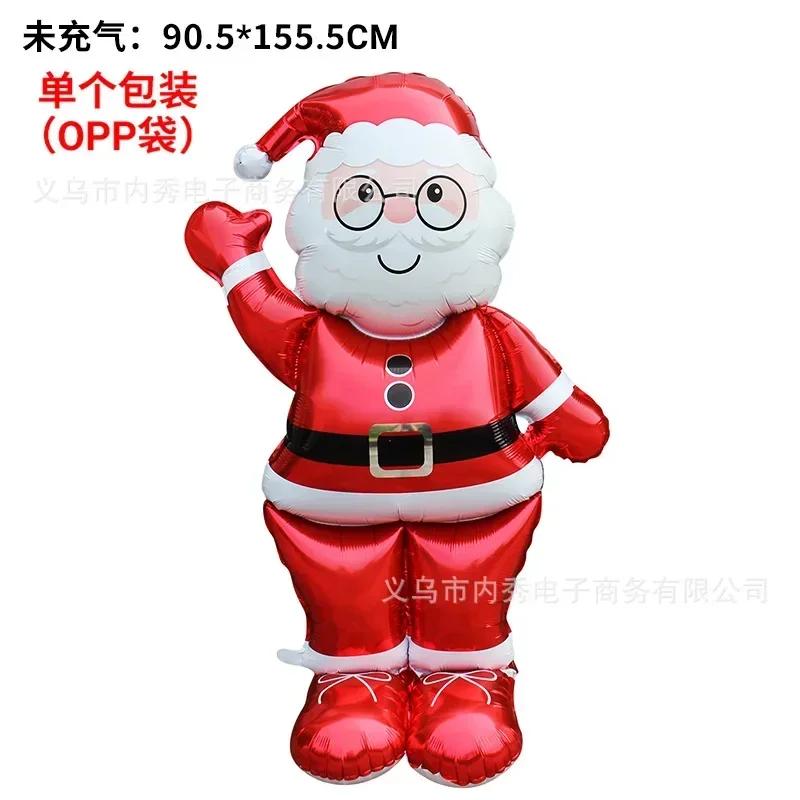 Große Weihnachtsballons Weihnachtsmann Schneemann Elch Strumpf Folienballon Weihnachtsdekorationen für Zuhause Navidad Neu