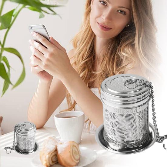 Tefilter Vaxkaksdesign Extra Fint Nät 304 Rostfritt Stål Hälsokanna Kryddor Tesil Köksartiklar