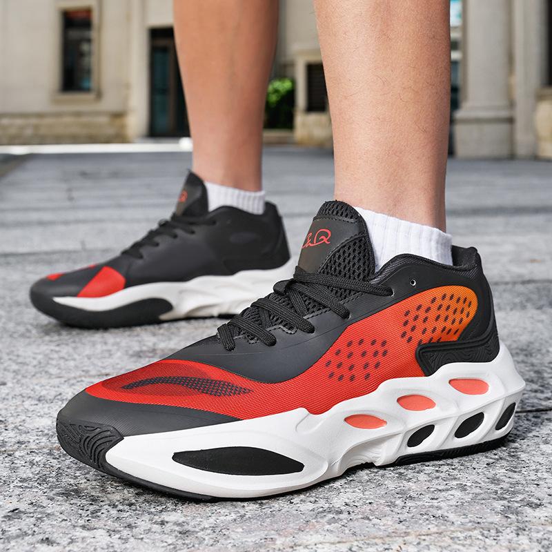 

Summer new basketball shoes men s sound breathable non-slip lightweight middle help students professional game sports shoes high rebound 45