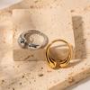Minimalist Trendy Chunky Curved Statement Rings for Women Personality Stainless Steel Adjustable Open Rings Party Jewelry Gifts